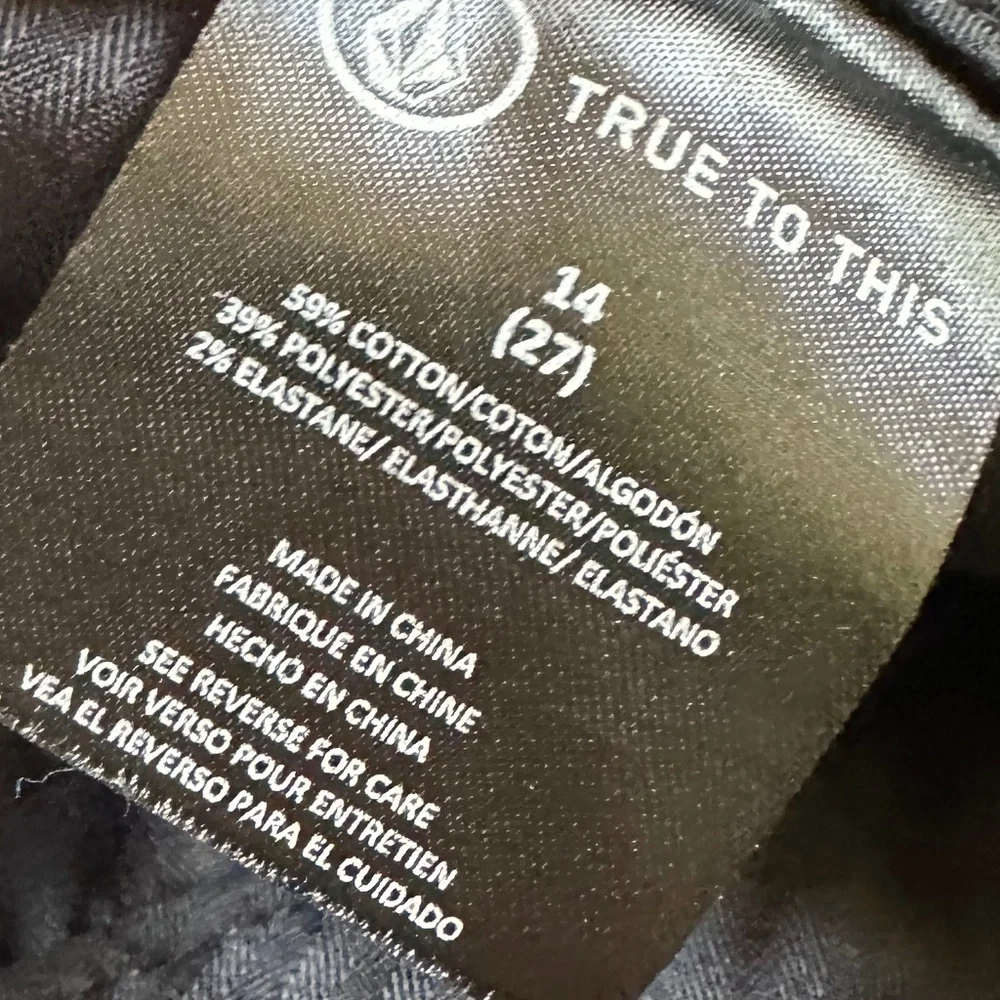 Volcom Frickin Modern Straight Chinos Black 14Y Youth Slim Straight Pants NWT